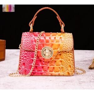 Purse Women Mini Multicolored Crocodile Print Small Handbag